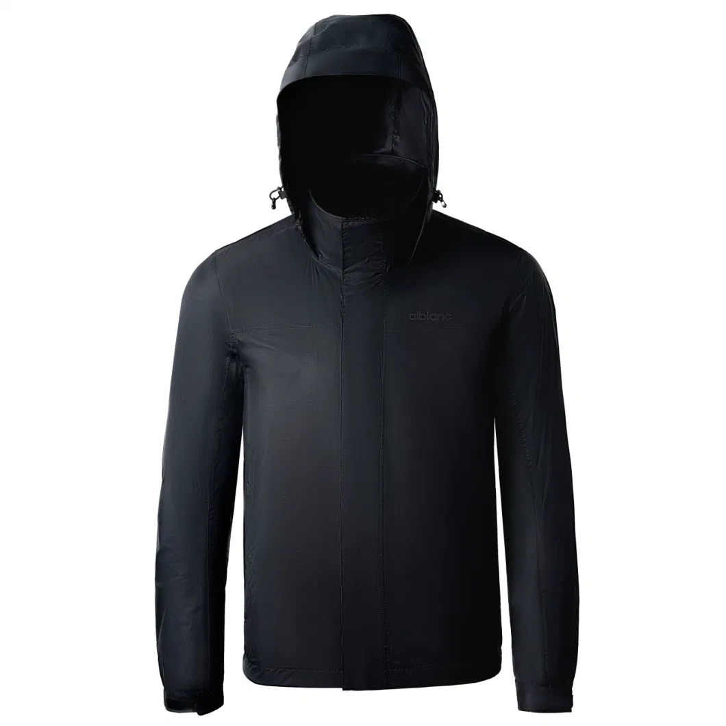 China Factory Outdoor Hoody Clothing Waterproof Breatable Men Coats Rain Jacket with Mesh Lining