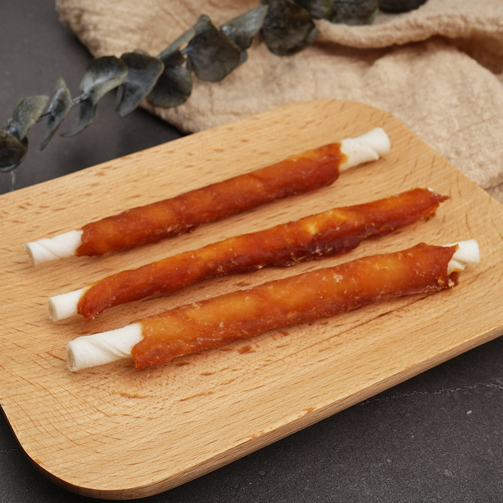 Carefully-Selected Raw Materials Pet Treats Truly Chicken and Bleached Rawhide Twists Dog Treats