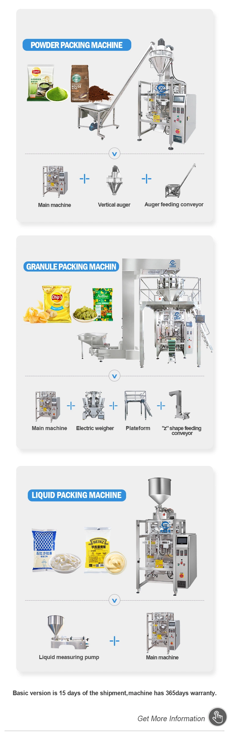 Zhongchuang Machinery Custom Automatic Manual Potato Chips Suger Garlic Loose Lemon Ice Candy Pop Stick Granuler Packing Machine