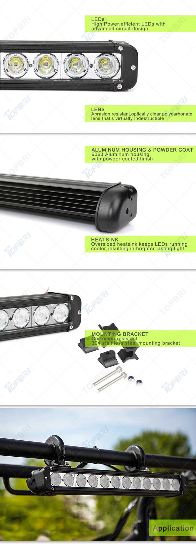 8inch 40W Single Row Dune Buggy LED Light Bar