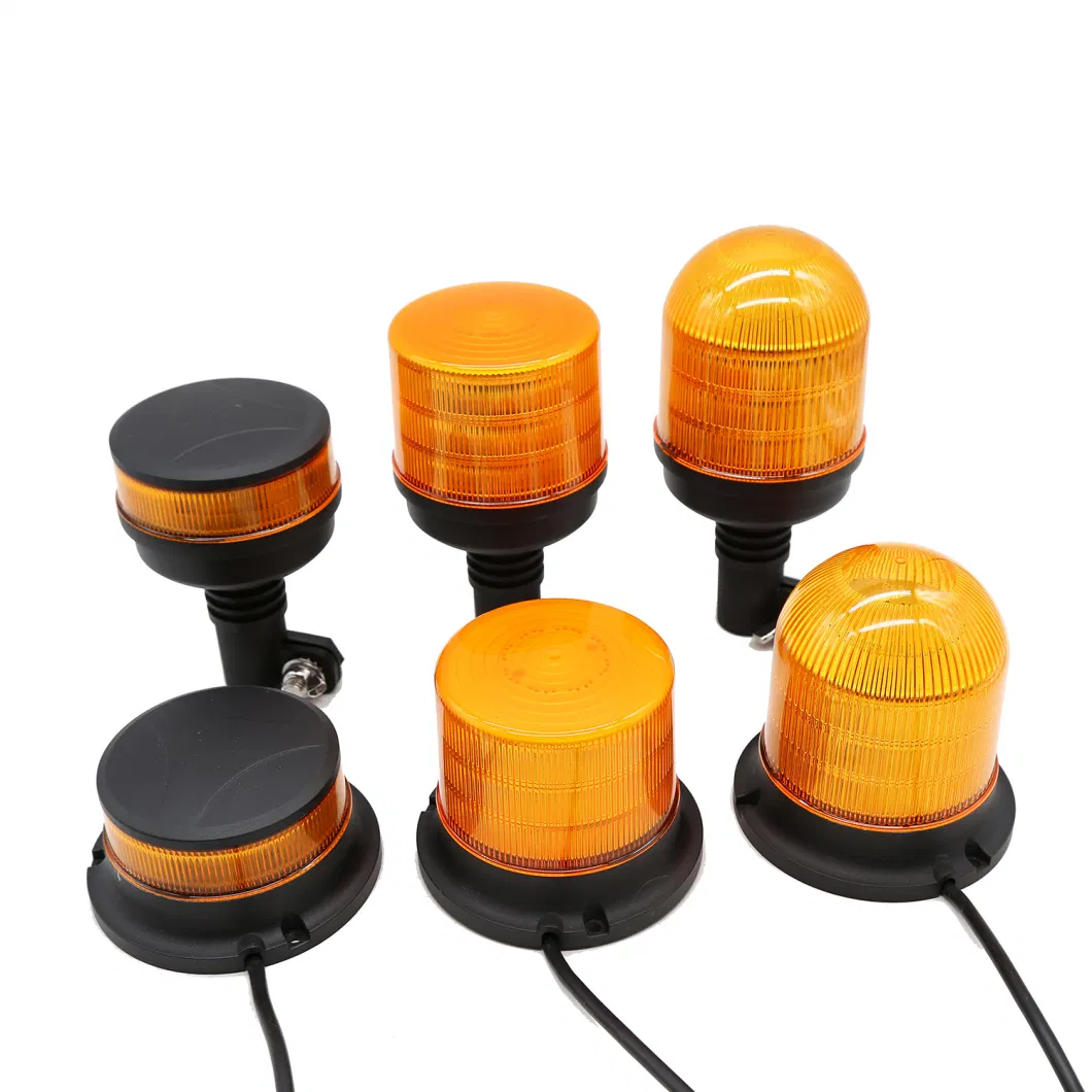 Emergency Vehicle 12-24V Amber Strobe Rotating Beacon LED Warning Light