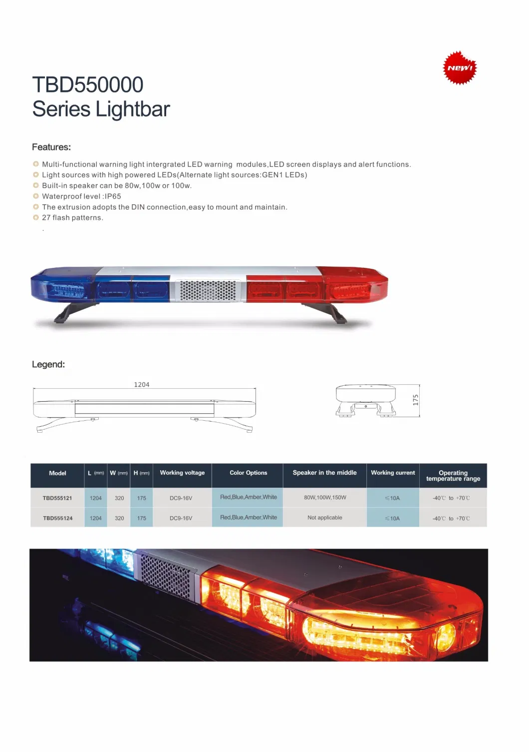 48 Inch LED Lamp Amber Strobe Lightbar for Vehicle in DC 12V &amp; Tir Lens