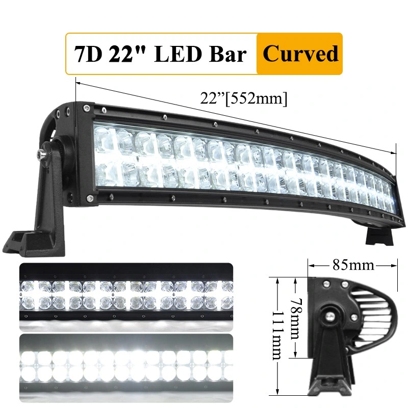 Cek Dual Row Spot Light White Lighting LED Light Bar Curved for Truck Jeep Wrangler