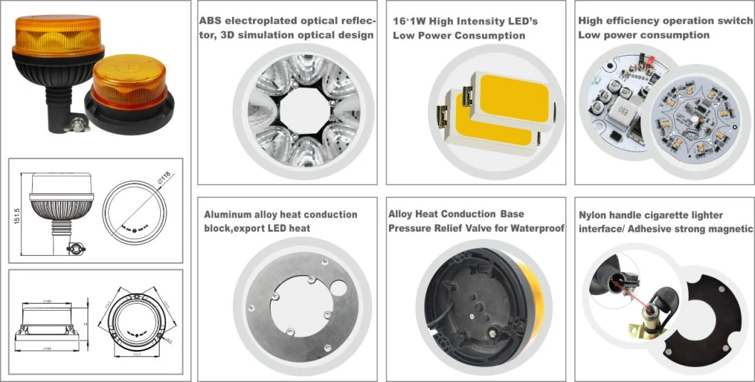 High Quality Waterproof Flashing Beacon Light with Handle