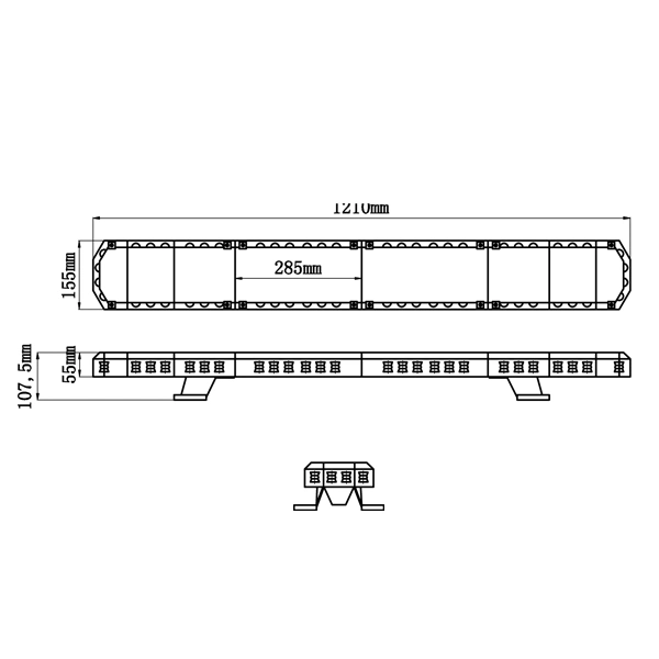 Haibang Slim Narrow Strobe LED Warning Lightbar for Emergency Vehicles