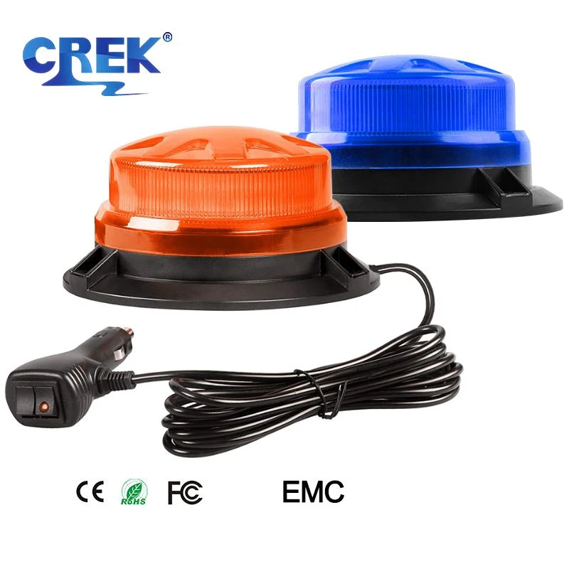 Crek Strobe/Blue/Red Magnetic Mount Base CE LED Safety Beacon Warning Light for Universal Vehicles