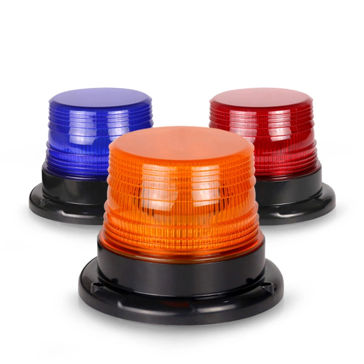 Amber Blue Red LED Car Vehicle Strobe Warning Light Flashing Beacon Magnetic Mounted LED Emergency Lighting Lamp 12/24V