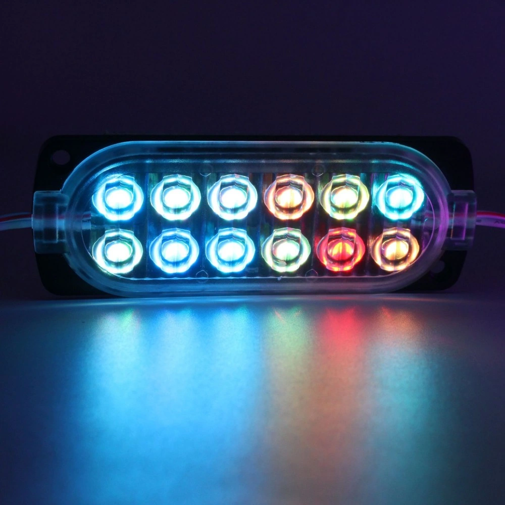 12LED Car Strobe Warning Light Flashing Breakdown Emergency Light Truck Trailer Beacon Lamp LED Side RGB Flashing Light for Car 12V