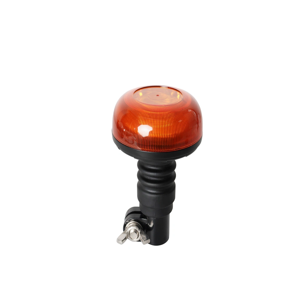 Low Profile Vehicle Flashing Warning Light Flexible DIN Spigot Pole Mount LED Strobe Amber Beacon for Forklift Tractor Truck