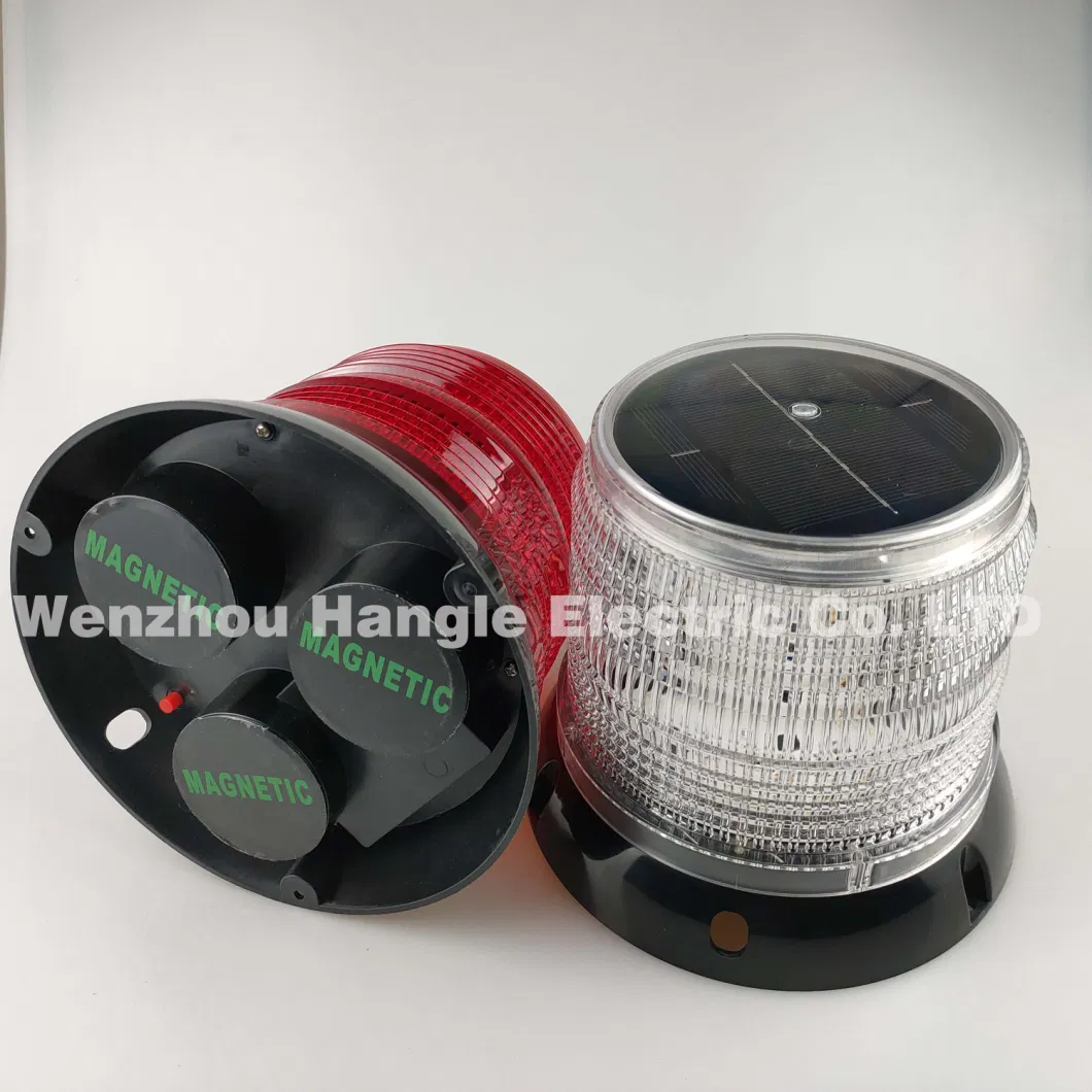 Bright Rotating LED Solar Warning Light Beacon/Red Warning Flashing Beacon Strobe Light Traffic Signal Beacon for Cars