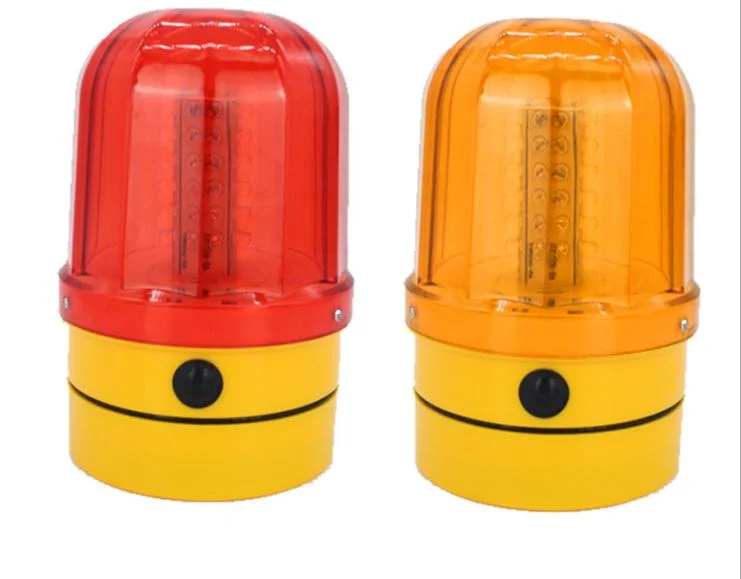 Battery Powered Road Traffic Warning Lamp with Strong Magnet Base Rotating Flashing Emergency LED Strobe Lighting Amber Red Waring Traffic Beacon Light