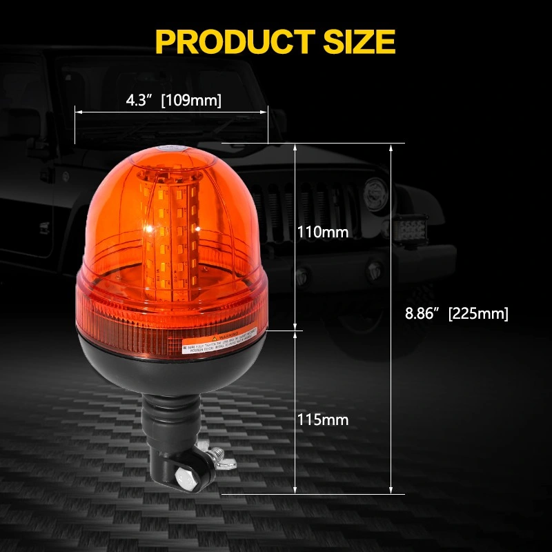 60W LED Rotating Strobe Beacon Warning Light for Tractor