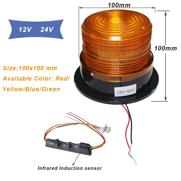 Portable Traffic Light Infrared Induction Warning Lamp Beacon Warning Light Flash LED Warning Light