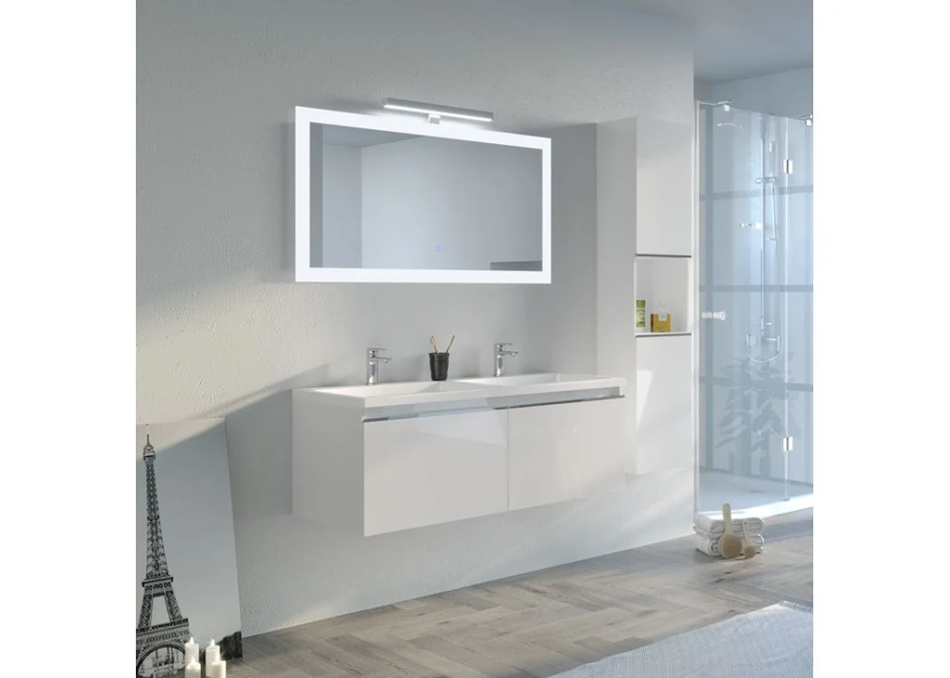 120cm Bathroom Cabinet White Bathroom Furniture Set with One Basin