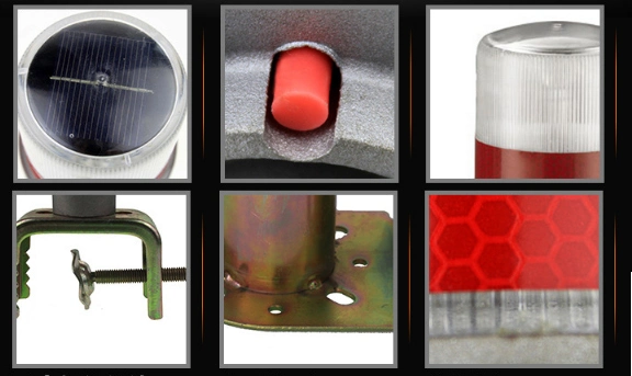 Traffic Red Warning Solar Rotating Strobe LED Beacon Light