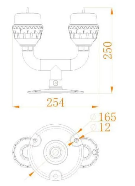 AC110-240V LED Aircraft Warning Red Beacon Aeronautical Aviation Obstruction Obstacle Light for Mountain Peak Cooling Tower Radar Installation Tall Crane