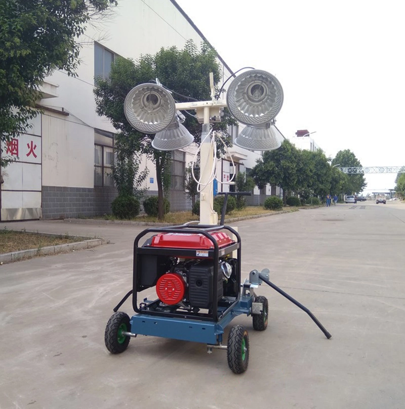 Industrial Light Tower Generator LED 400W*4 Rotation Vertical Manual High Mast Mobile Lighting Tower