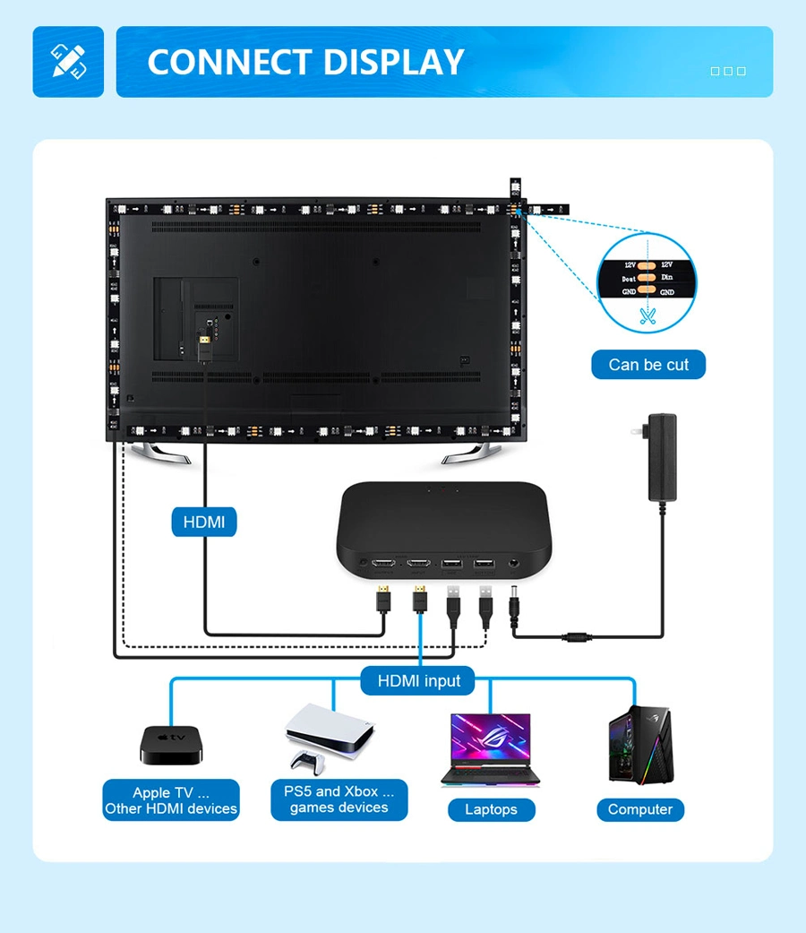 Automatic Color Change Computer Screen Screen Synchronization Background Light Bar