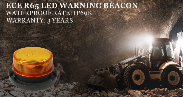 16W LED Amber Waterproof Magnetic Flashing Warning Beacon Light