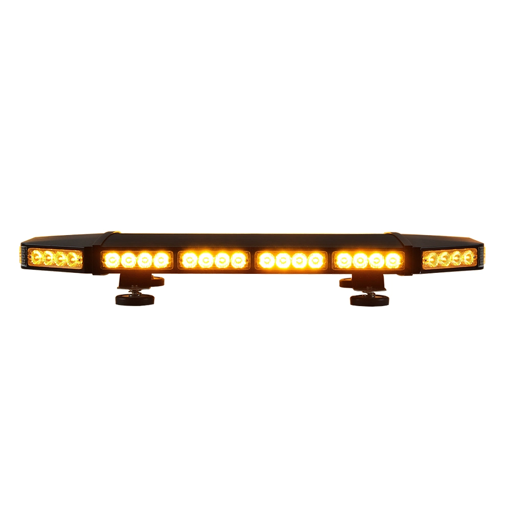 Haibang LED Emergency Flash Mini Flat Amber Truck LED Warning Lightbar Black Aluminum Metal Base LED Lights Bar