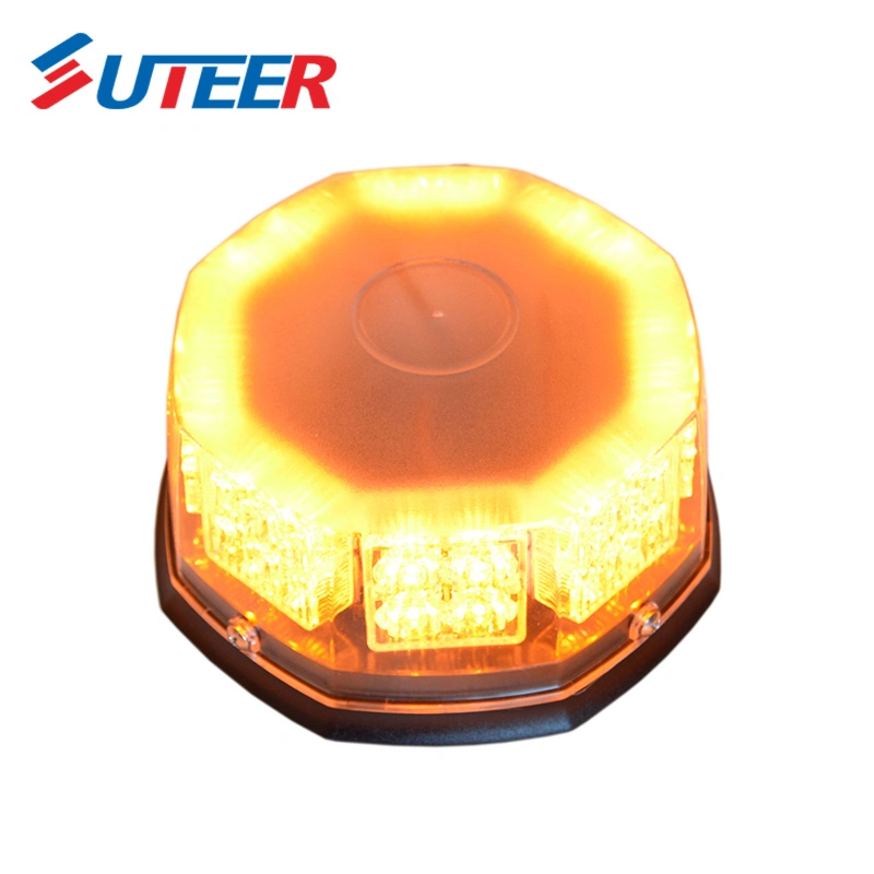 High Power Amber LED Magnetic Round Flash Warning Strobe Light Beacon (BE300)