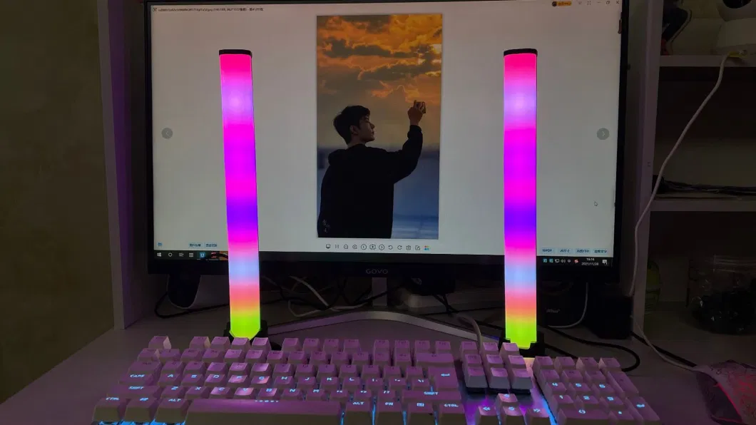 APP Bluetooth Pickup Light Voice Control Creative RGB Induction Light LED Music USB Rhythm Desktop LED Atmosphere Light Bar