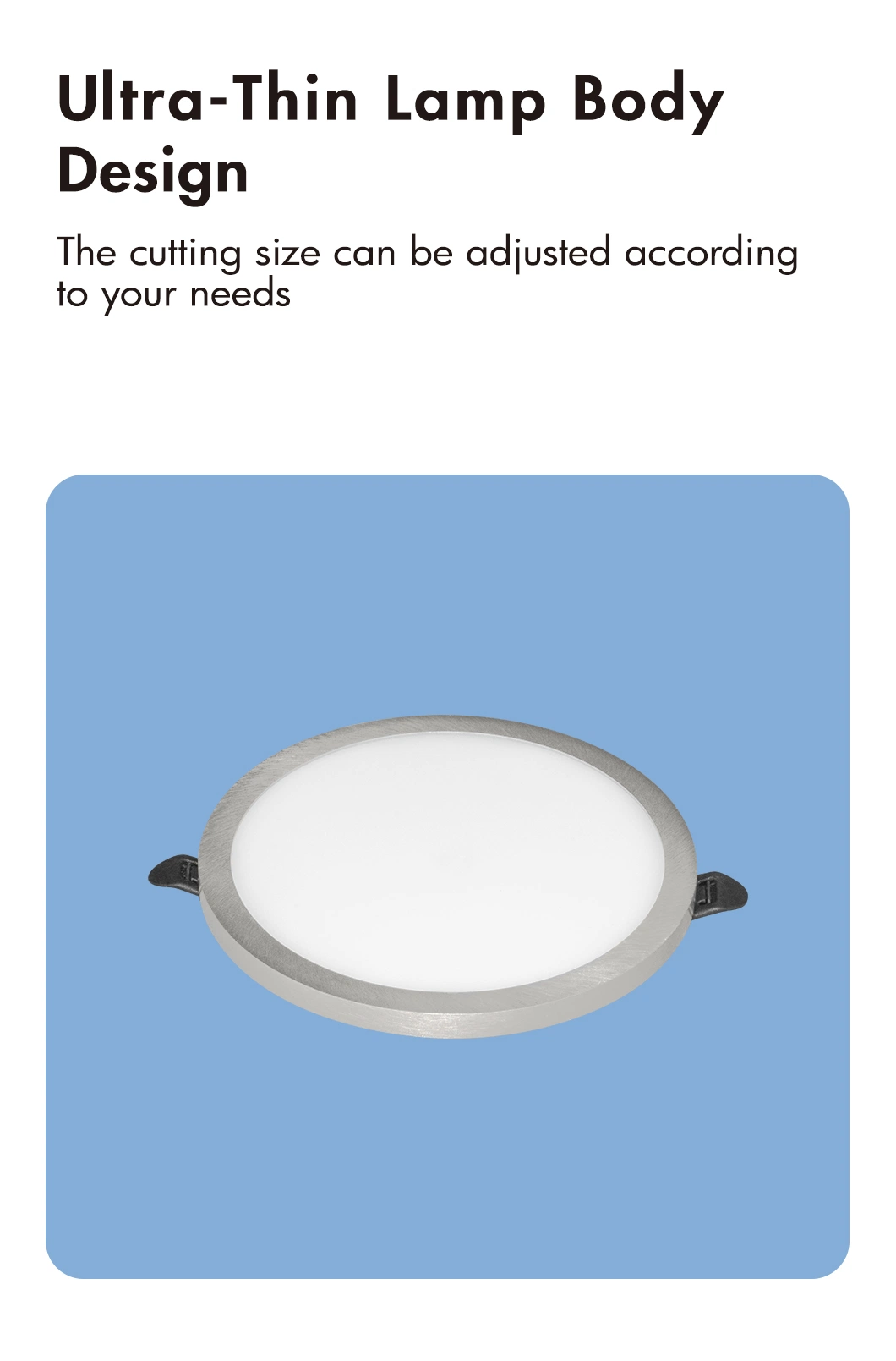 LED Recessed Square Round Panel Light Energy-Saving No Stroboscopic Long Life Time Aluminium Lights