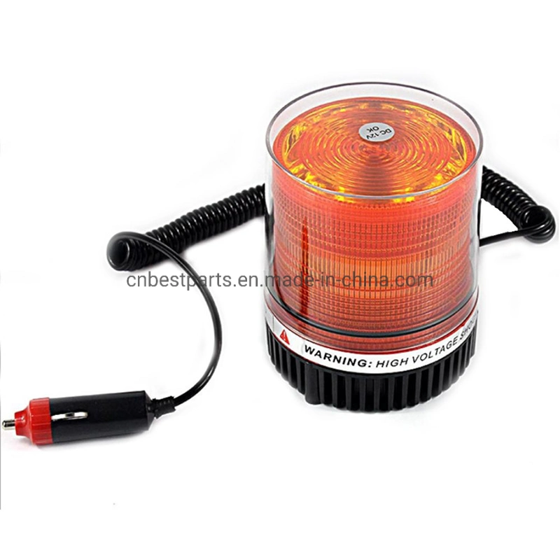 High Visibility12/24V LED Hazard Warning Lighting Strong Magnet Base Vehicle Flashing Signal Strobe Beacon Lamp Traffic Road Warning Stroboscopic Light