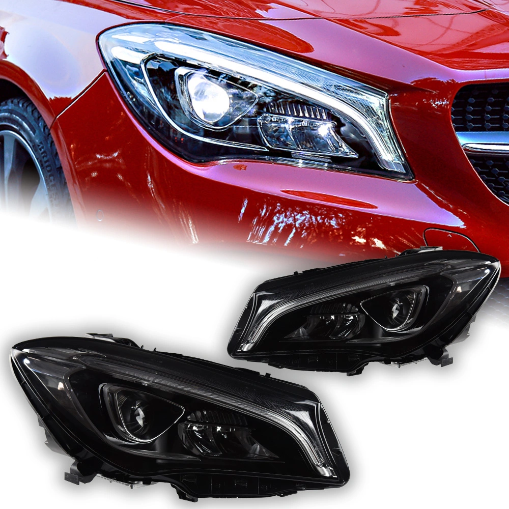 Upgrade to Full LED Headlamp Headlight with a Touch of Blue for Mercedes Benz Cla Class W117 Head Lamp 2014-2018