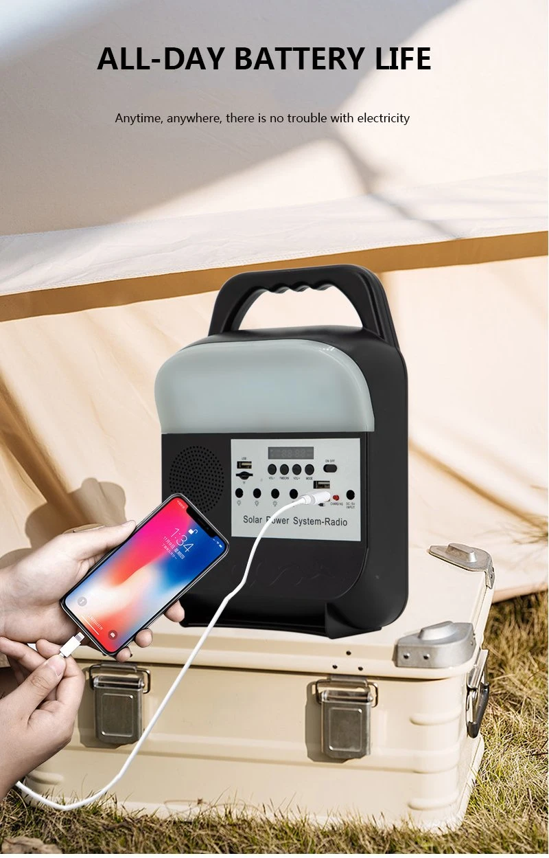 Portable Phone Charge Solar Generator Lighting Kit Energy Saving Light Solar Home System with 3 Sets LED Bulb