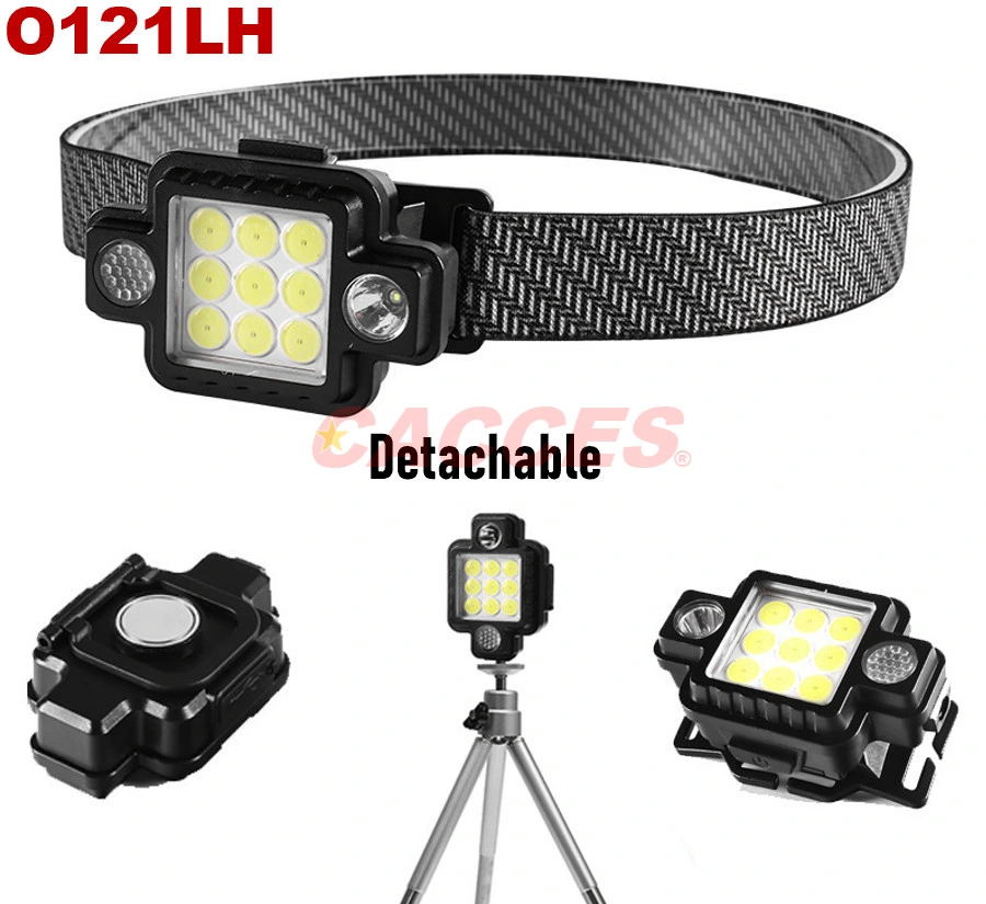 Headlamp Flashlight Rechargeable LED Headlamp 350+120lms COB 230&deg; Wide Beam Headlight W/ Motion Sensor Bright 5 Modes Lightweight Waterproof Head Lamp