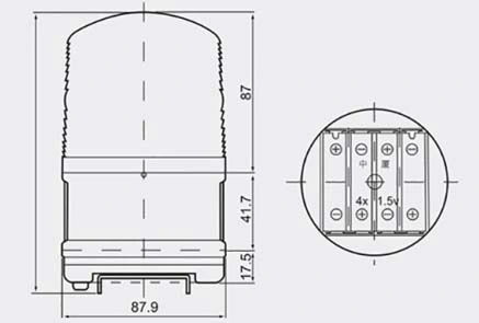 Lte-5088 Amber Mini Flashing LED Rotating Strobe Lights