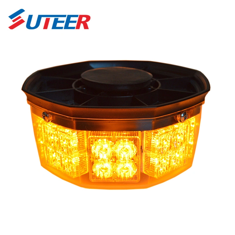 High Power Amber LED Magnetic Round Flash Warning Strobe Light Beacon (BE300)