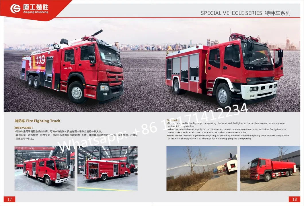 Brand New Fire Truck Standard Fire Truck Dimensions 10, 000 Liters Foton Fire Fighting Rescue Truck Price