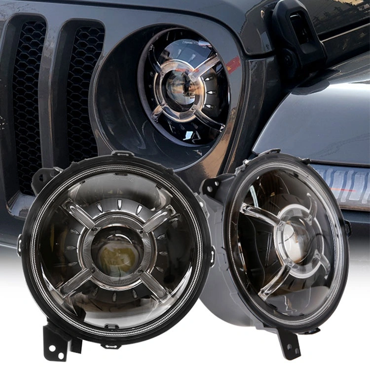 RGB Color Angle Eyes DRL 100W Jeep Wrangler 9 Inch LED Headlight