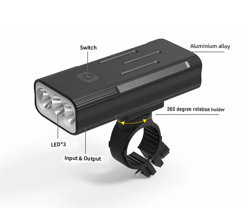 1200 Lumens USB Rechargeable Ipx5 Waterproof Rugged Super Bright Bicycle Headlight