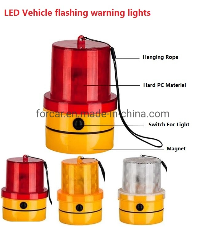 New Upgrade Road Safety Traffic Emergency Beacon Flare Car Dome Rotating Flashing Beacon Caution Light with Magnet Battery Powered Warning Strobe Light