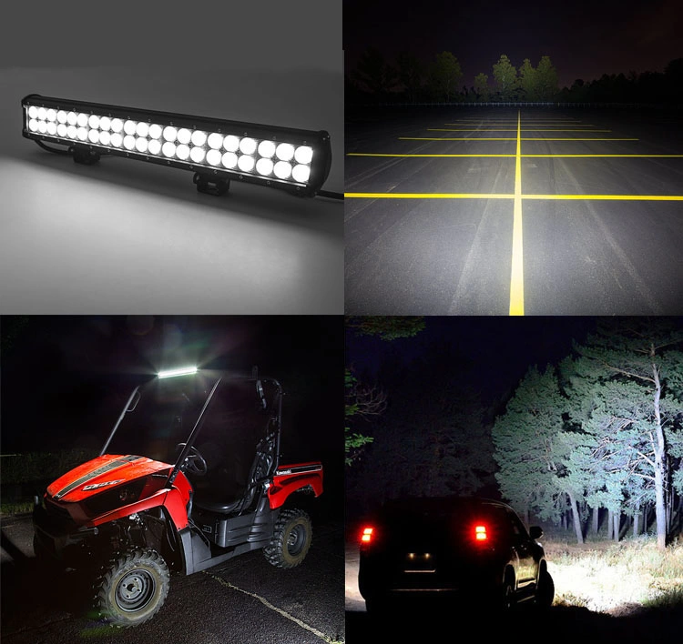 4 Inch CREE Spot Flood Beam Dual Row Offroad 18W LED Work Light Bar