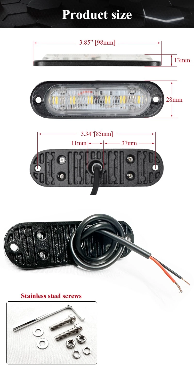 6W IP67 High Quality Waterproof Traffic or Warning Light Bar