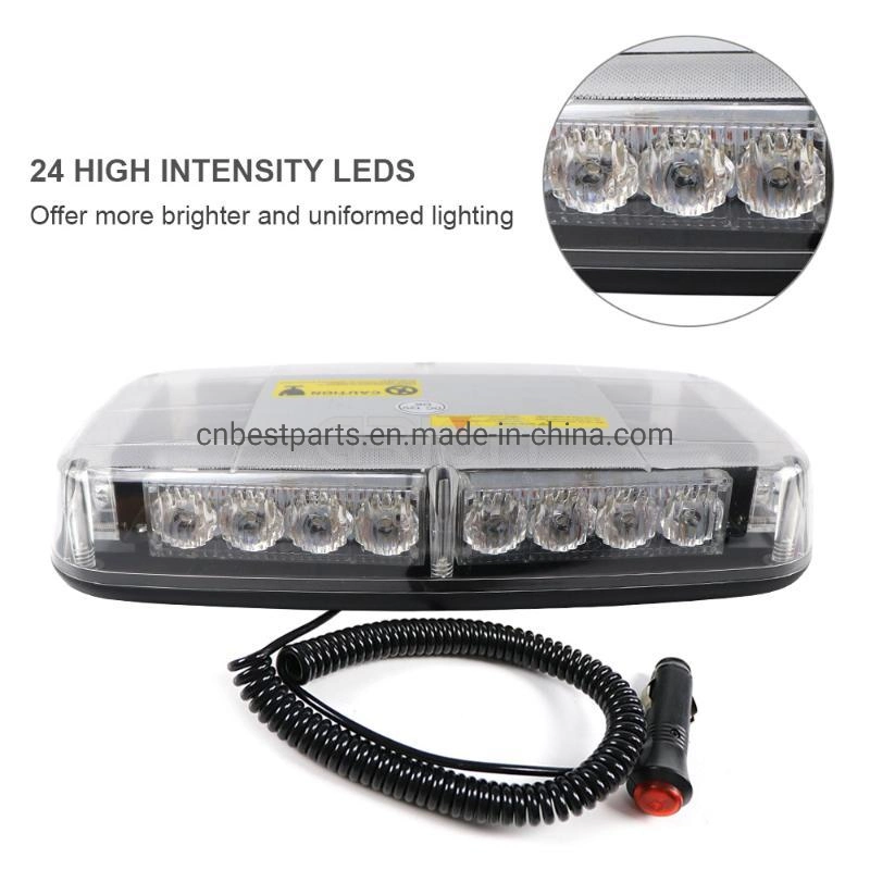 Wholesale Quality 24PCS LED Stroboscopic Lamp Flashing Amber White Emergency Warning Beacon Strobe Lightbar Road Vehicle Strobe Light