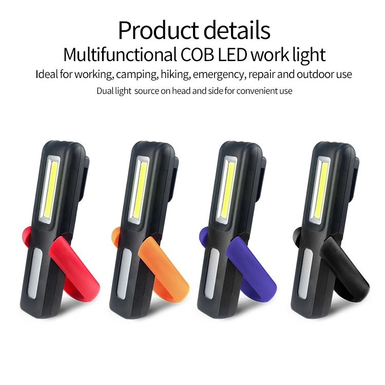 Car Repairing Emergency Working Lighting 3W USB Rechargeable Magnetic Portable Mini LED Work Lamp for Truck Rotating Handle COB LED Work Light