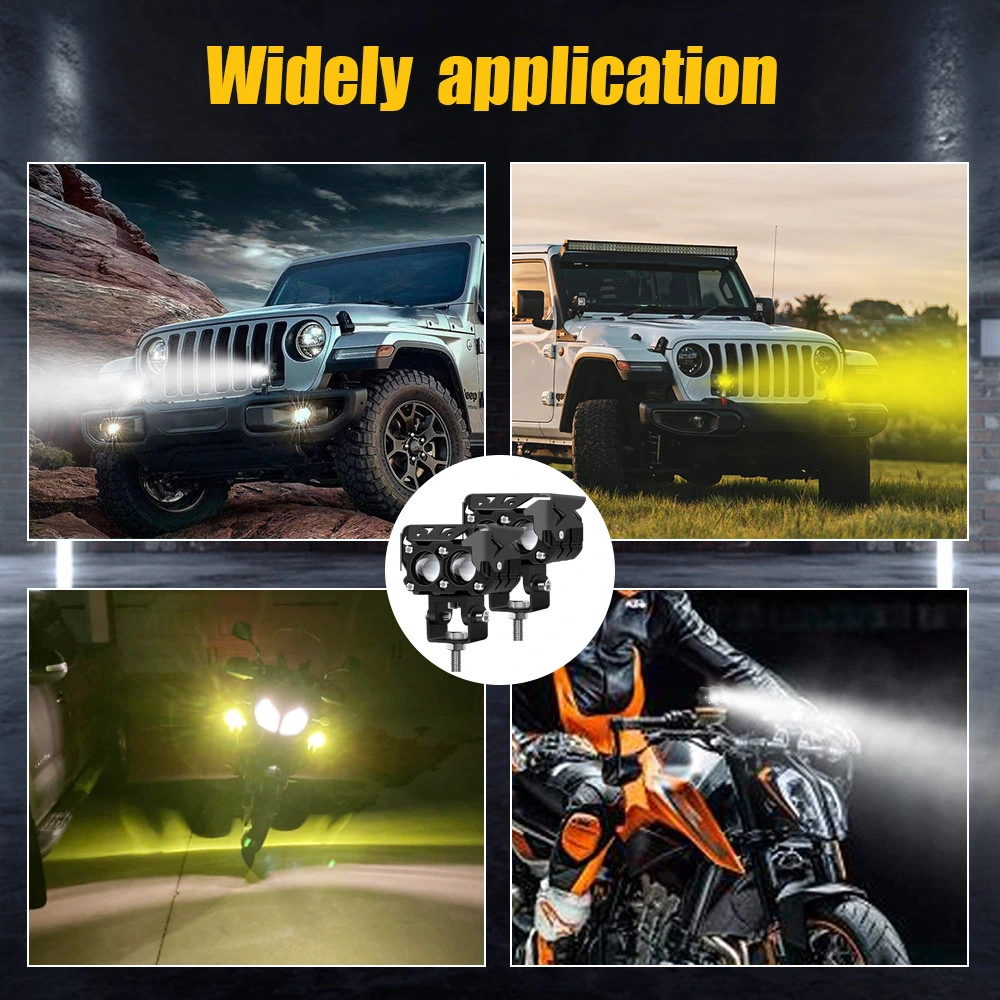 4 Inch LED Pods Light Fog Lights Yellow White Dual Color Motorcycle ATV LED Work Light Bar off Road Drivinglight for ATV UTV