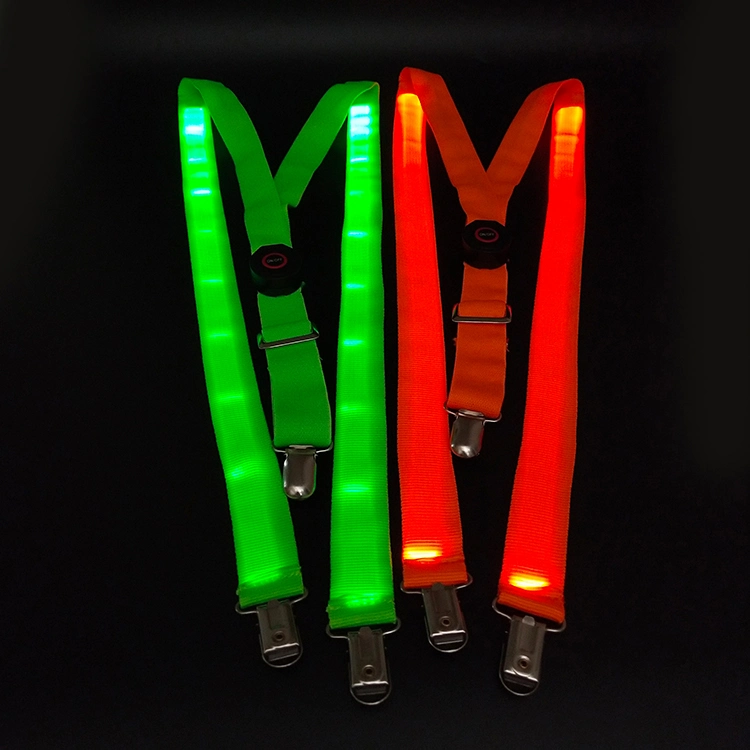 New Design Weaving Ribbon LED Suspender Flashing Suspender Personalize Suspender for Party