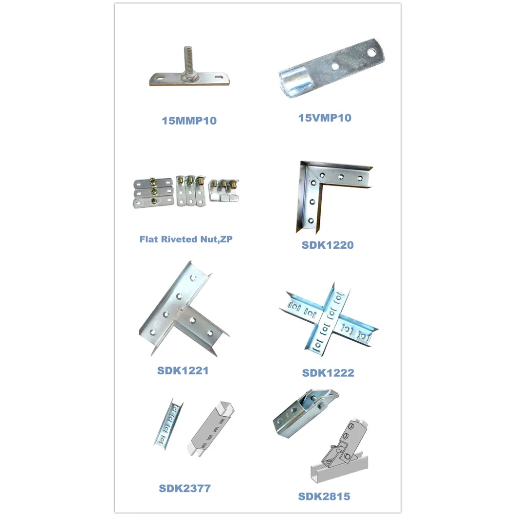 Zinc Plated or Hot DIP Galvanized Flat Plate or Angle Accessories of Strut Channel for Channel Support or Metal Framing