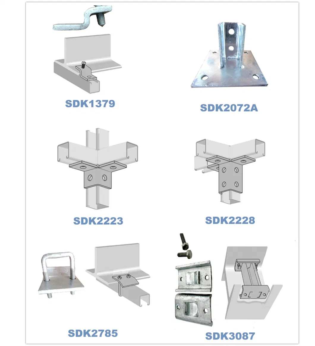 Zinc Plated or Hot DIP Galvanized Flat Plate or Angle Accessories of Strut Channel for Channel Support or Metal Framing