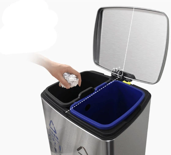 Customized Double Compartments Recycling Trash Can Soft-Close Dustbin