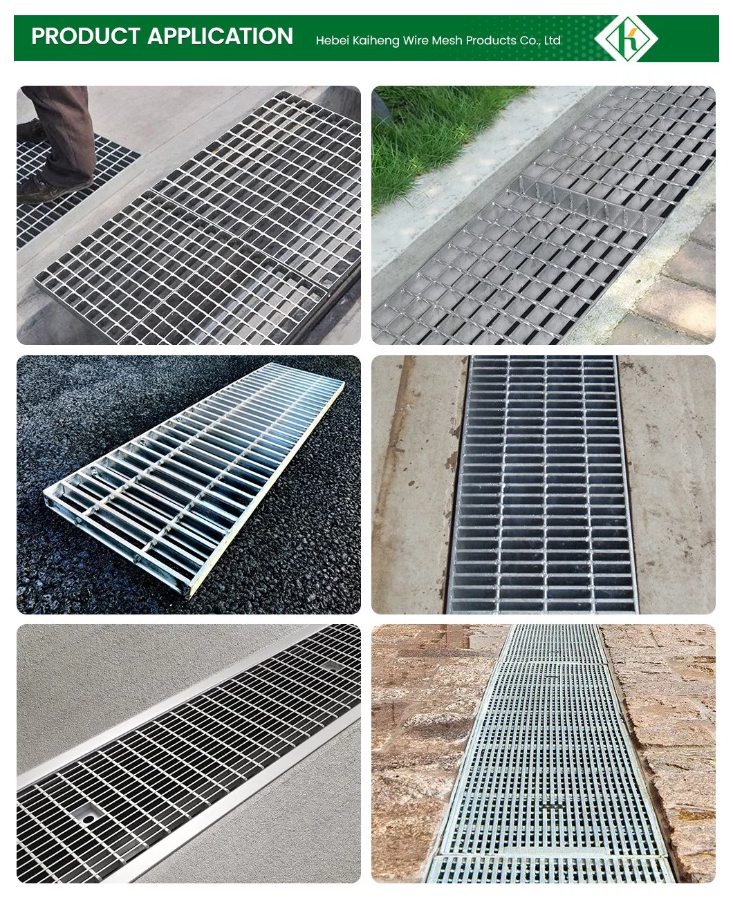 Kaiheng Slip Resistant Metal Bar Grating Wholesaler Trench Cover Grating China Trench Drain Metal Grates