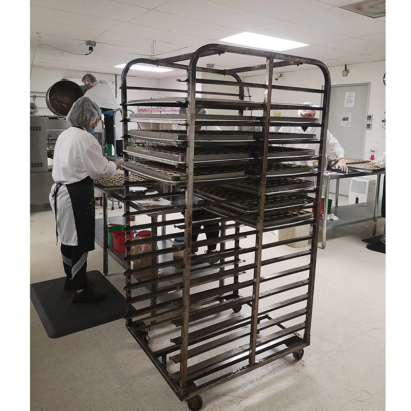 Custom Metal Material Bakery Pans Trays Rotary Oven Use Baking Proofing Trolley Rack