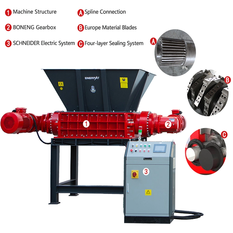 Low Energy Consumption rdf Steel Light Metal Twin Shaft Shredder