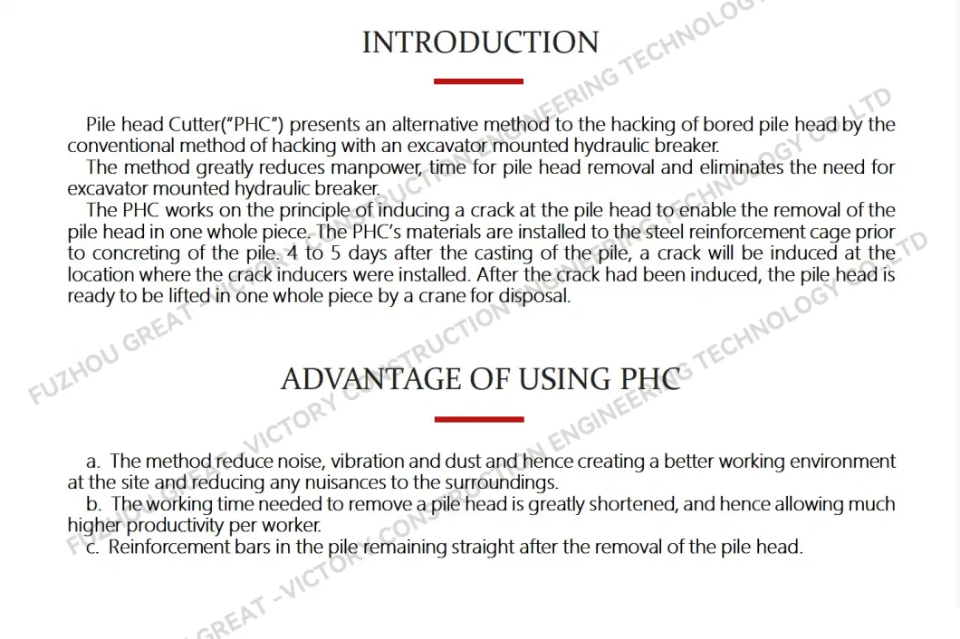 High Quality Shortening Work Period Concrete Pile Cutting